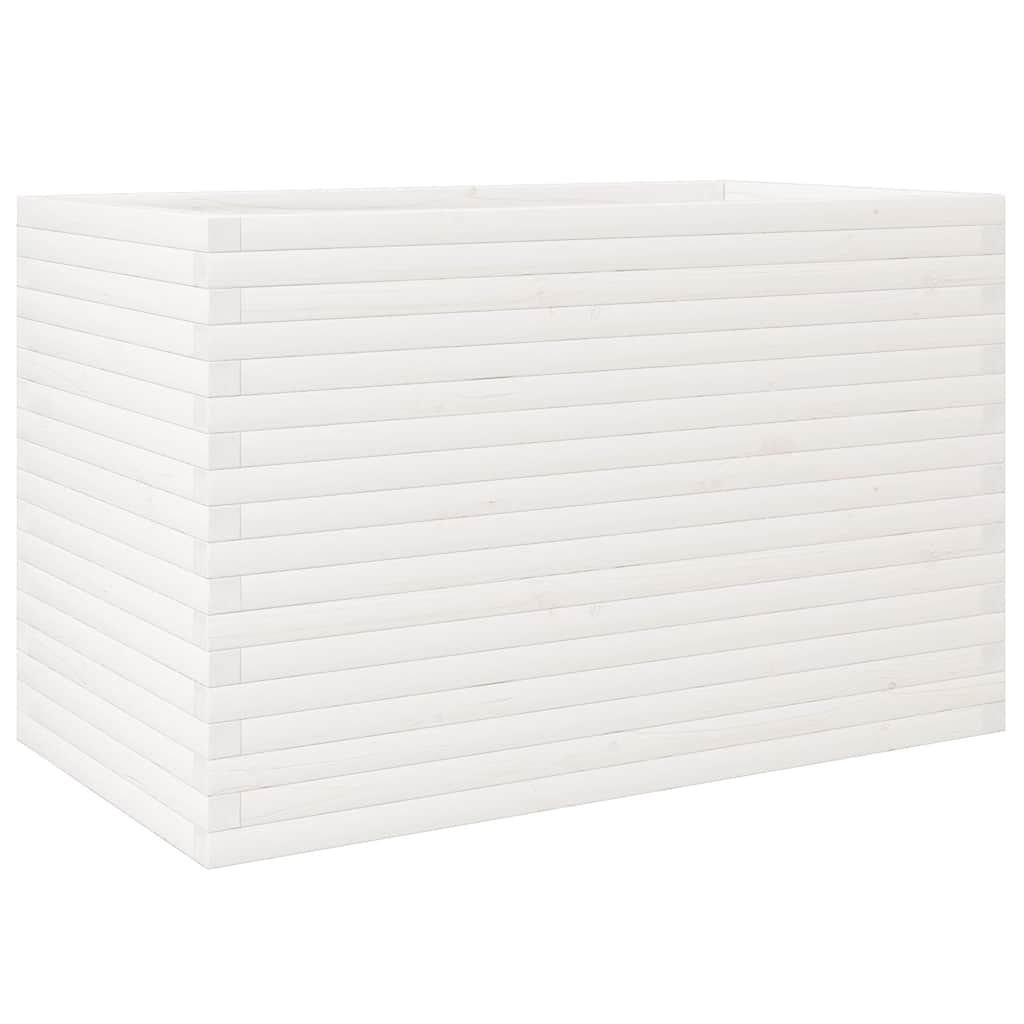 Fioriera da Giardino Bianca 110x60x68,5 cm Legno Massello Pino