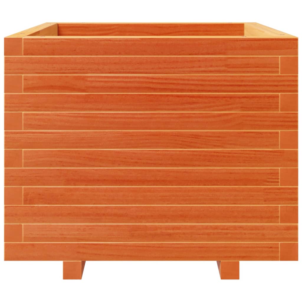Fioriera Giardino Marrone Cera 60x60x49,5cm Legno Massello Pino