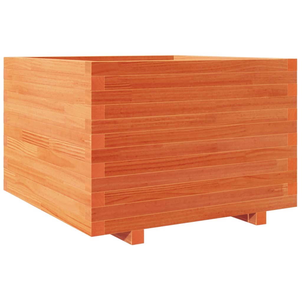 Fioriera Giardino Marrone Cera 70x70x49,5cm Legno Massello Pino