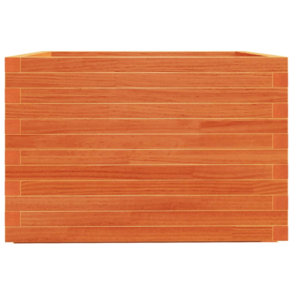 Fioriera Giardino Marrone Cera 70x70x49,5cm Legno Massello Pino