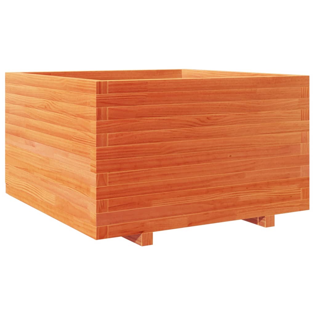 Fioriera Giardino Marrone Cera 70x70x49,5cm Legno Massello Pino