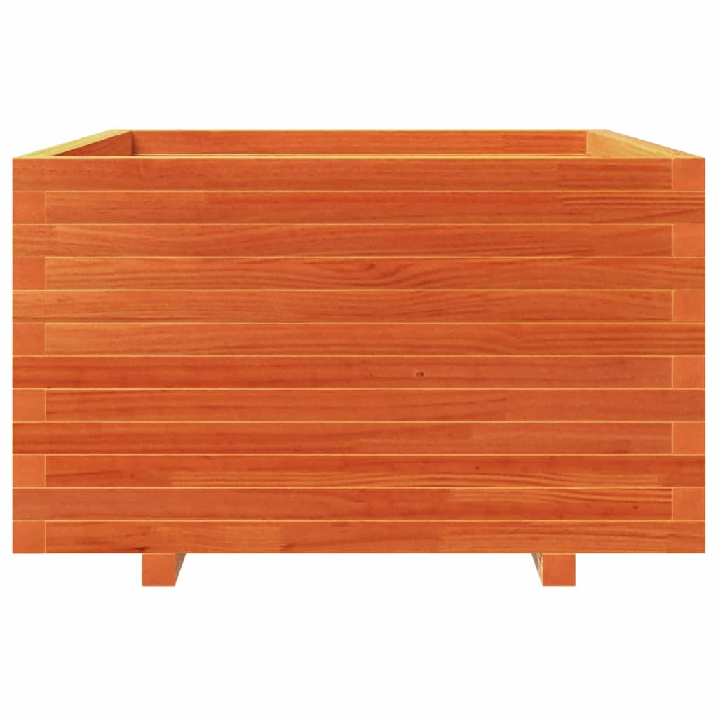 Fioriera Giardino Marrone Cera 80x80x49,5cm Legno Massello Pino