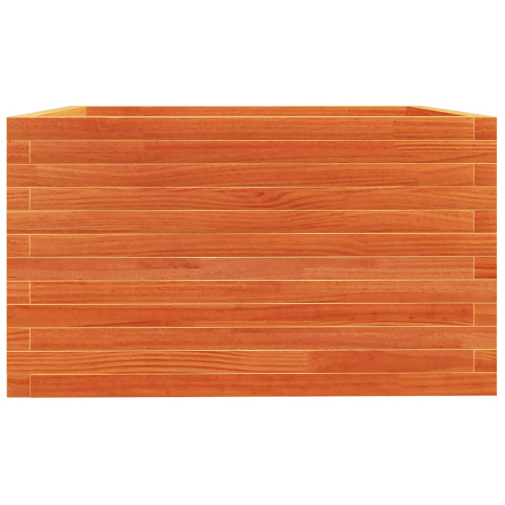 Fioriera Giardino Marrone Cera 80x80x49,5cm Legno Massello Pino