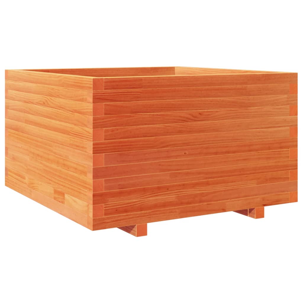 Fioriera Giardino Marrone Cera 80x80x49,5cm Legno Massello Pino