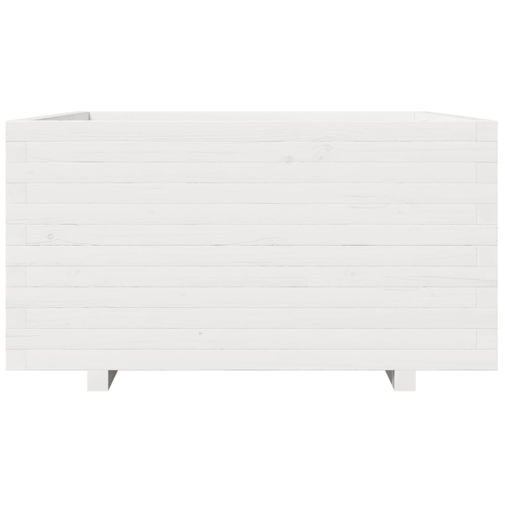Fioriera da Giardino Bianca 90x90x49,5cm Legno Massello di Pino