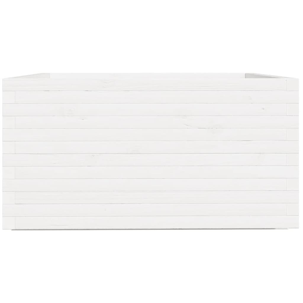 Fioriera da Giardino Bianca 90x90x49,5cm Legno Massello di Pino