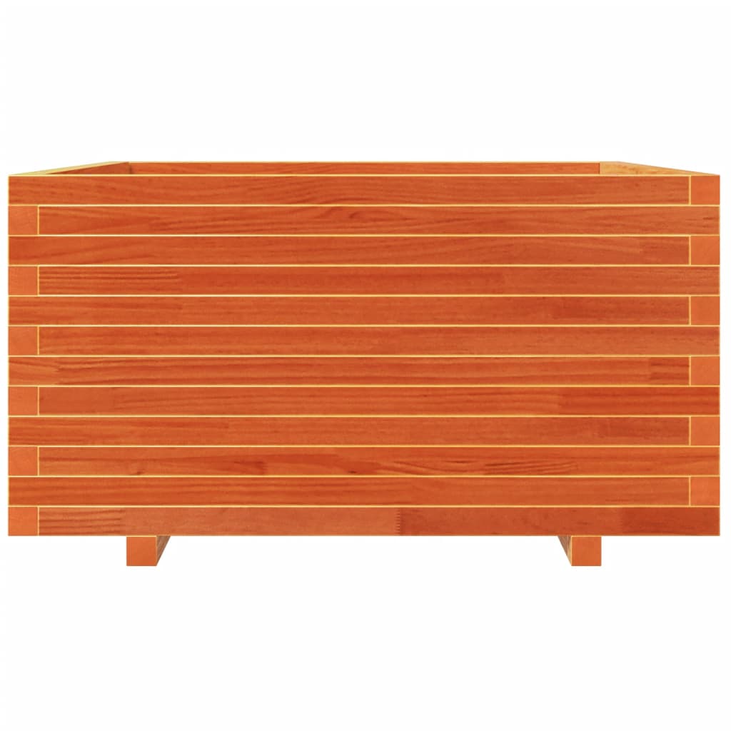 Fioriera Giardino Marrone Cera 90x90x49,5cm Legno Massello Pino