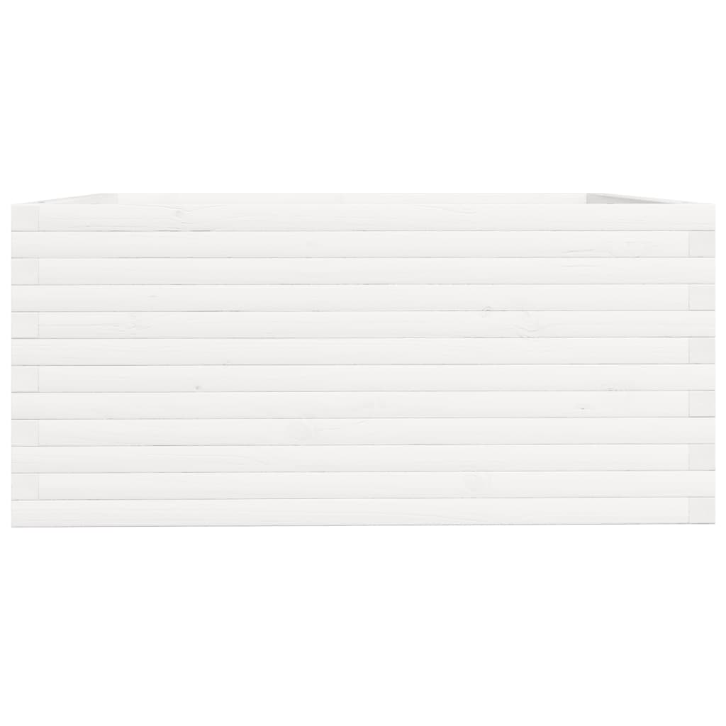 Fioriera da Giardino Bianca 100x100x49,5 Legno Massello di Pino