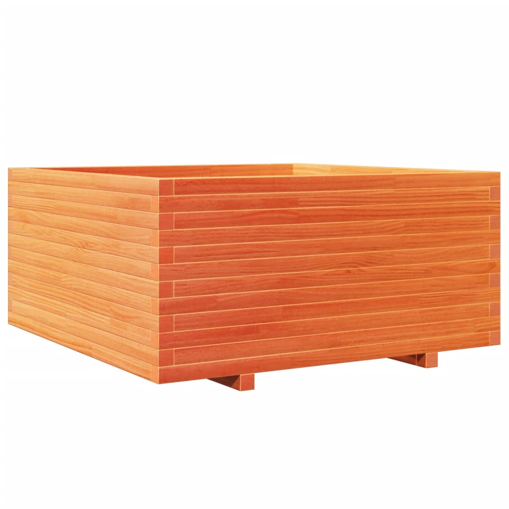 Fioriera Giardino Marrone Cera 100x100x49,5 Legno Massello Pino