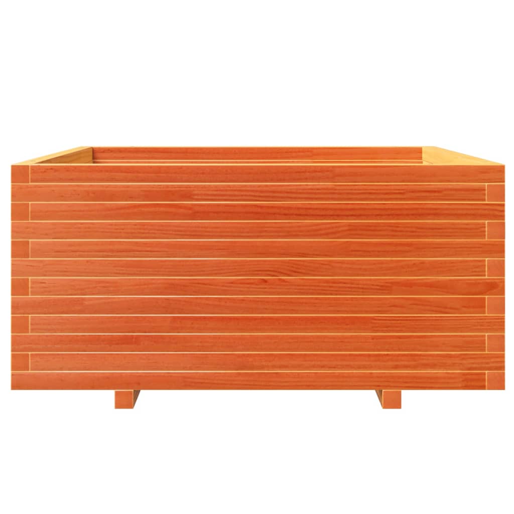 Fioriera Giardino Marrone Cera 100x100x49,5 Legno Massello Pino