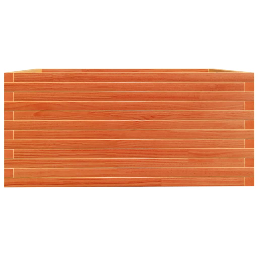 Fioriera Giardino Marrone Cera 100x100x49,5 Legno Massello Pino