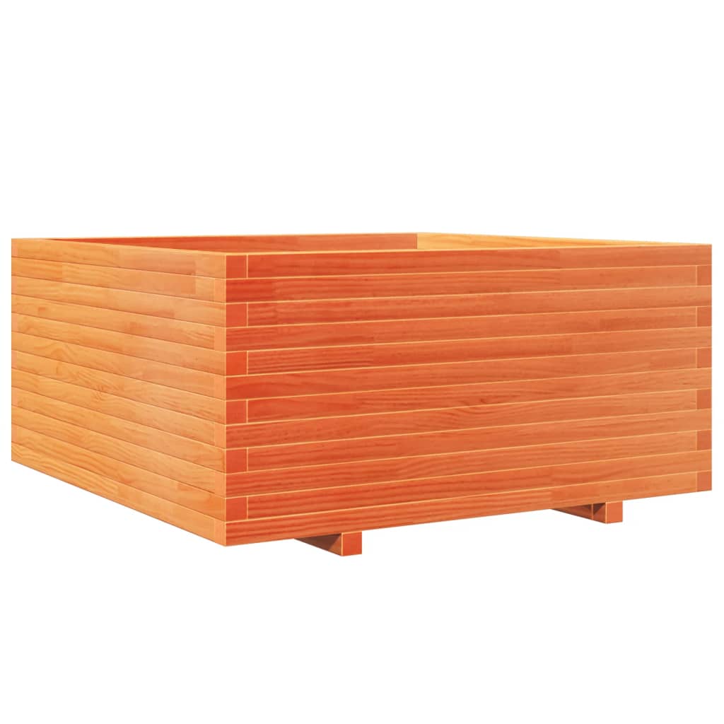 Fioriera Giardino Marrone Cera 100x100x49,5 Legno Massello Pino
