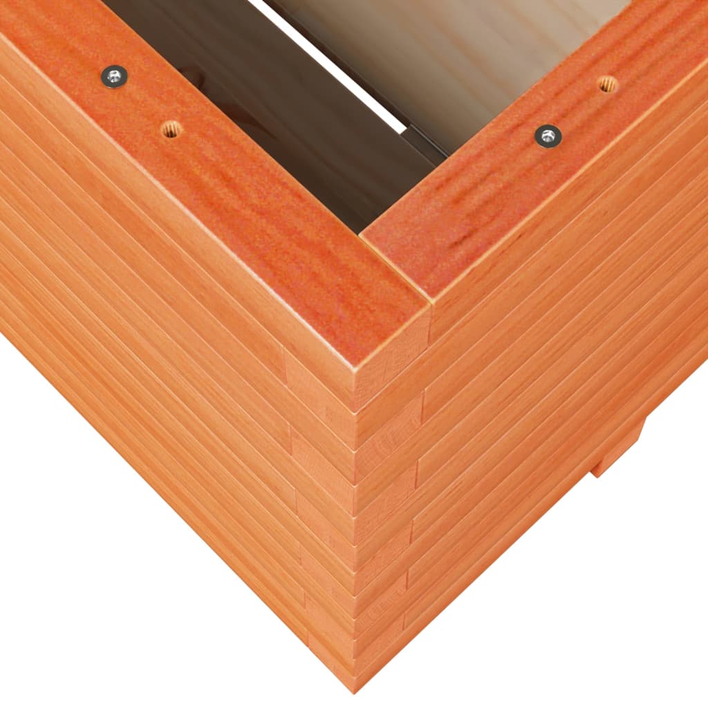 Fioriera Giardino Marrone Cera 100x100x49,5 Legno Massello Pino