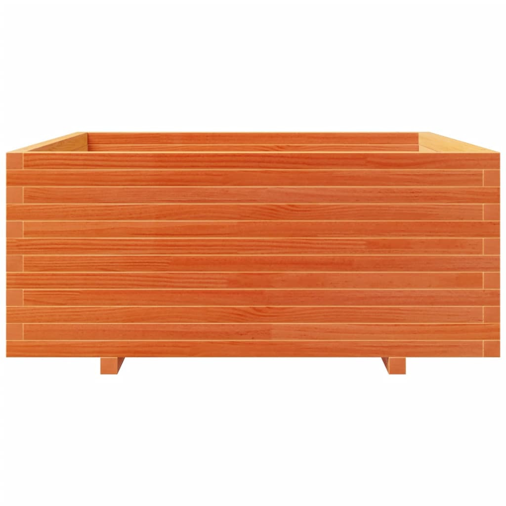 Fioriera Giardino Marrone Cera 110x110x49,5 Legno Massello Pino