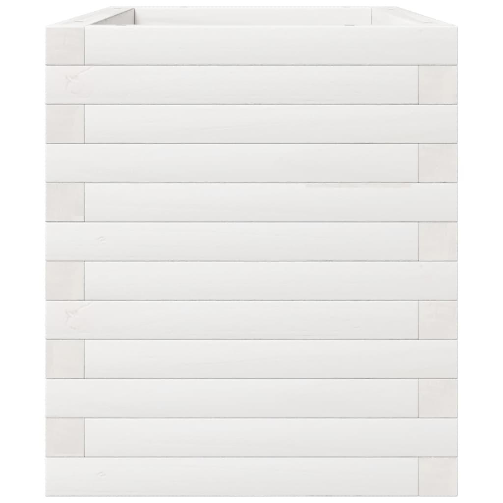Fioriera da Giardino Bianca 70x40x49,5cm Legno Massello di Pino