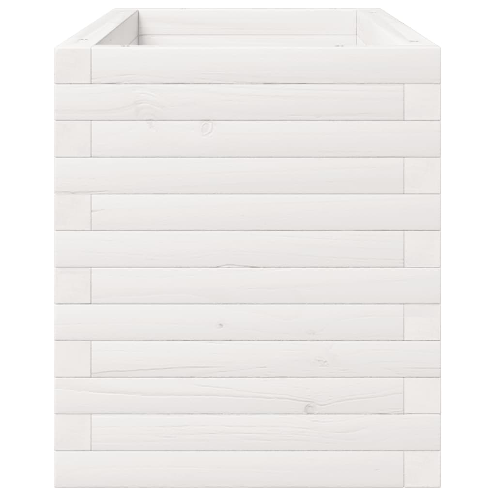 Fioriera da Giardino Bianca 90x40x49,5cm Legno Massello di Pino