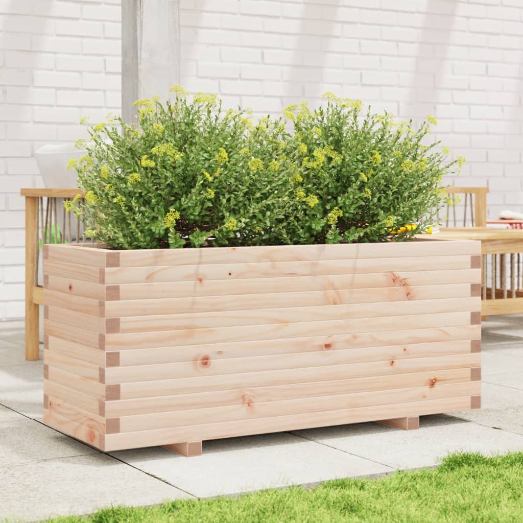 Fioriera da Giardino 110x40x49,5 cm in Legno Massello di Pino