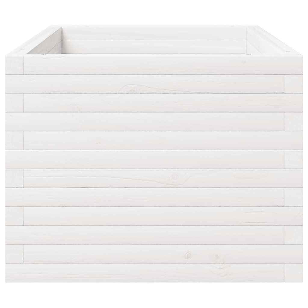 Fioriera da Giardino Bianca 90x60x49,5cm Legno Massello di Pino
