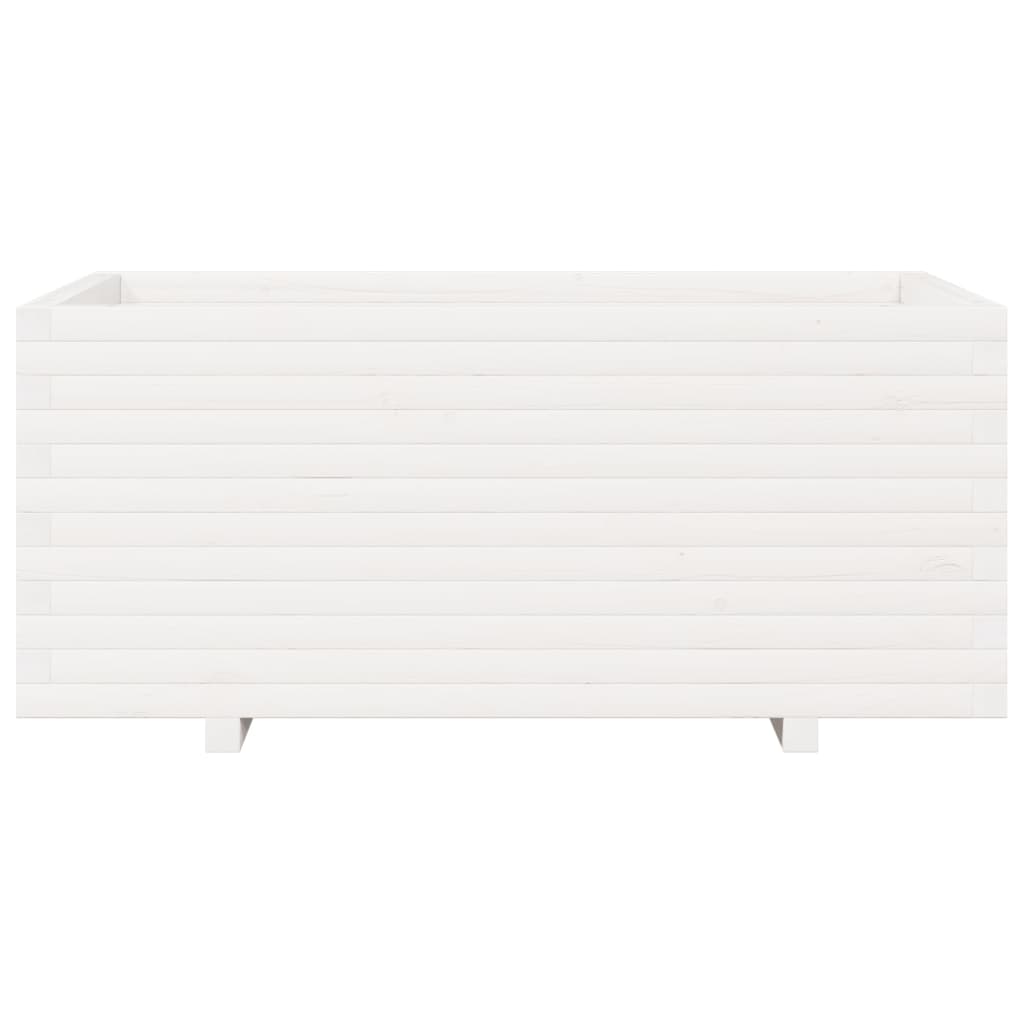 Fioriera da Giardino Bianca 110x60x49,5 cm Legno Massello Pino