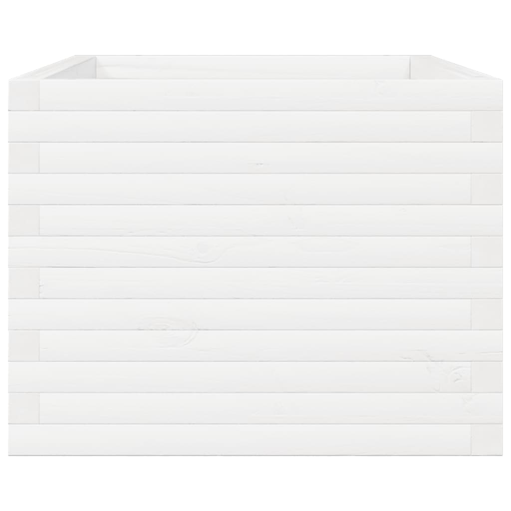Fioriera da Giardino Bianca 110x60x49,5 cm Legno Massello Pino