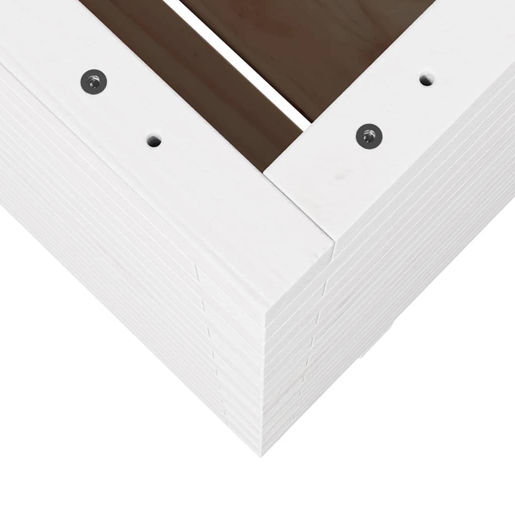 Fioriera da Giardino Bianca 60x60x72,5cm Legno Massello di Pino