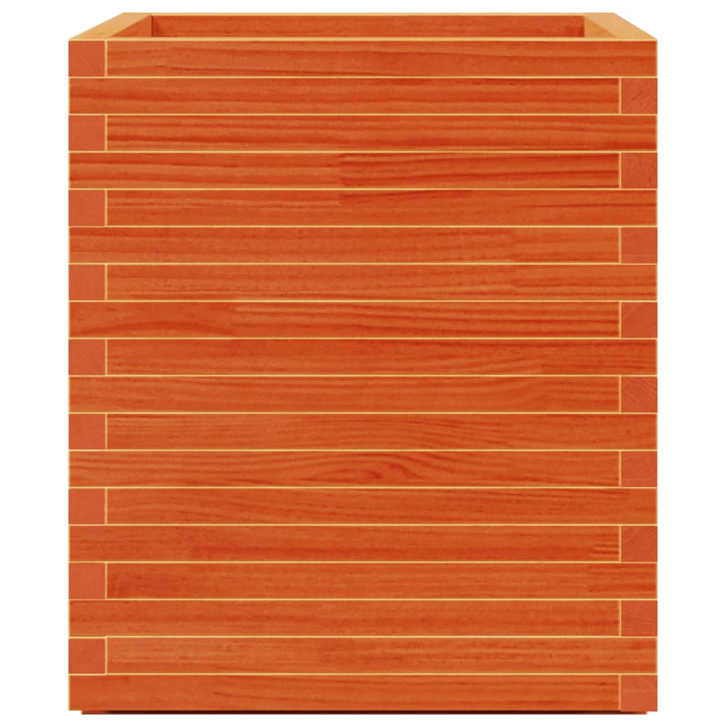 Fioriera Giardino Marrone Cera 60x60x72,5cm Legno Massello Pino