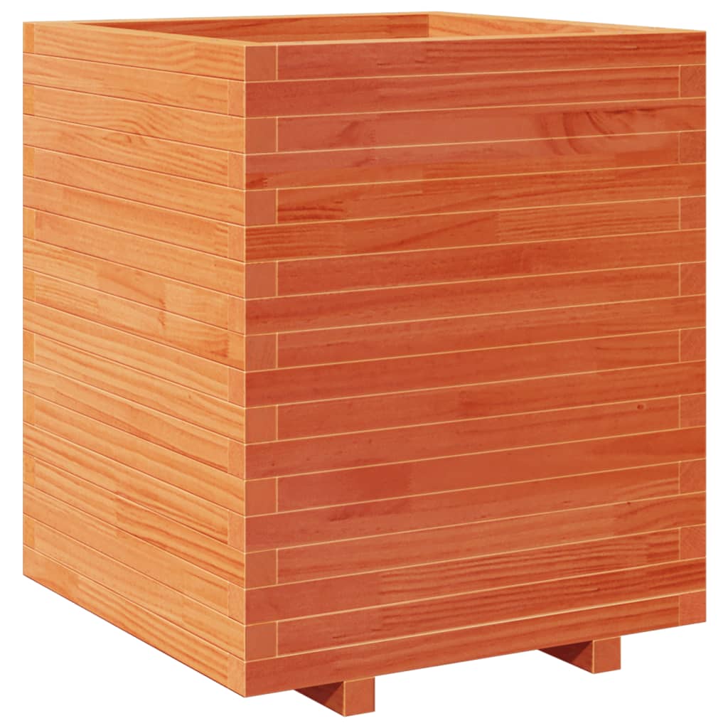 Fioriera Giardino Marrone Cera 60x60x72,5cm Legno Massello Pino