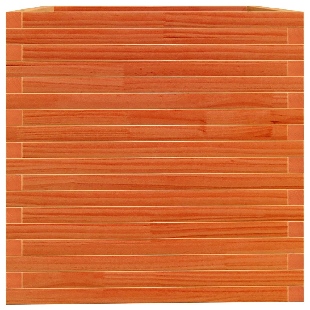 Fioriera Giardino Marrone Cera 70x70x72,5cm Legno Massello Pino