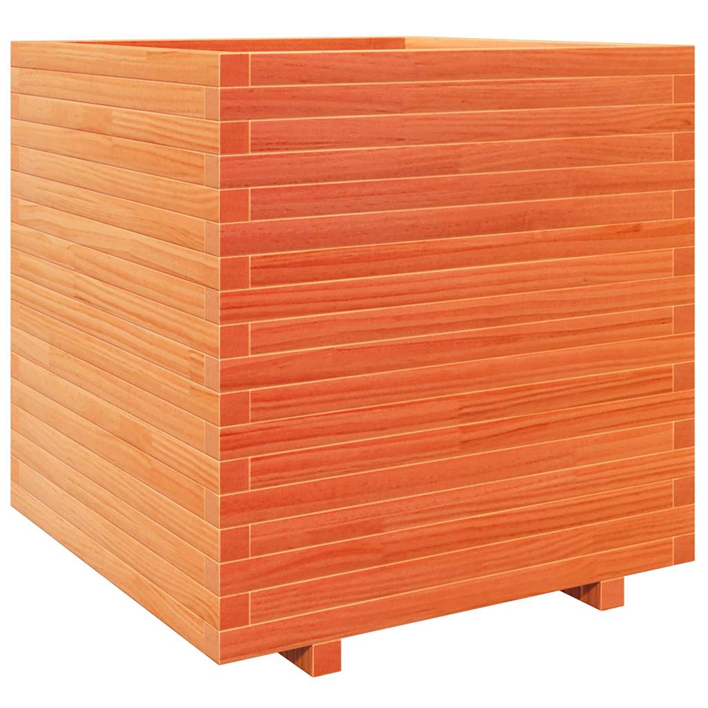 Fioriera Giardino Marrone Cera 70x70x72,5cm Legno Massello Pino