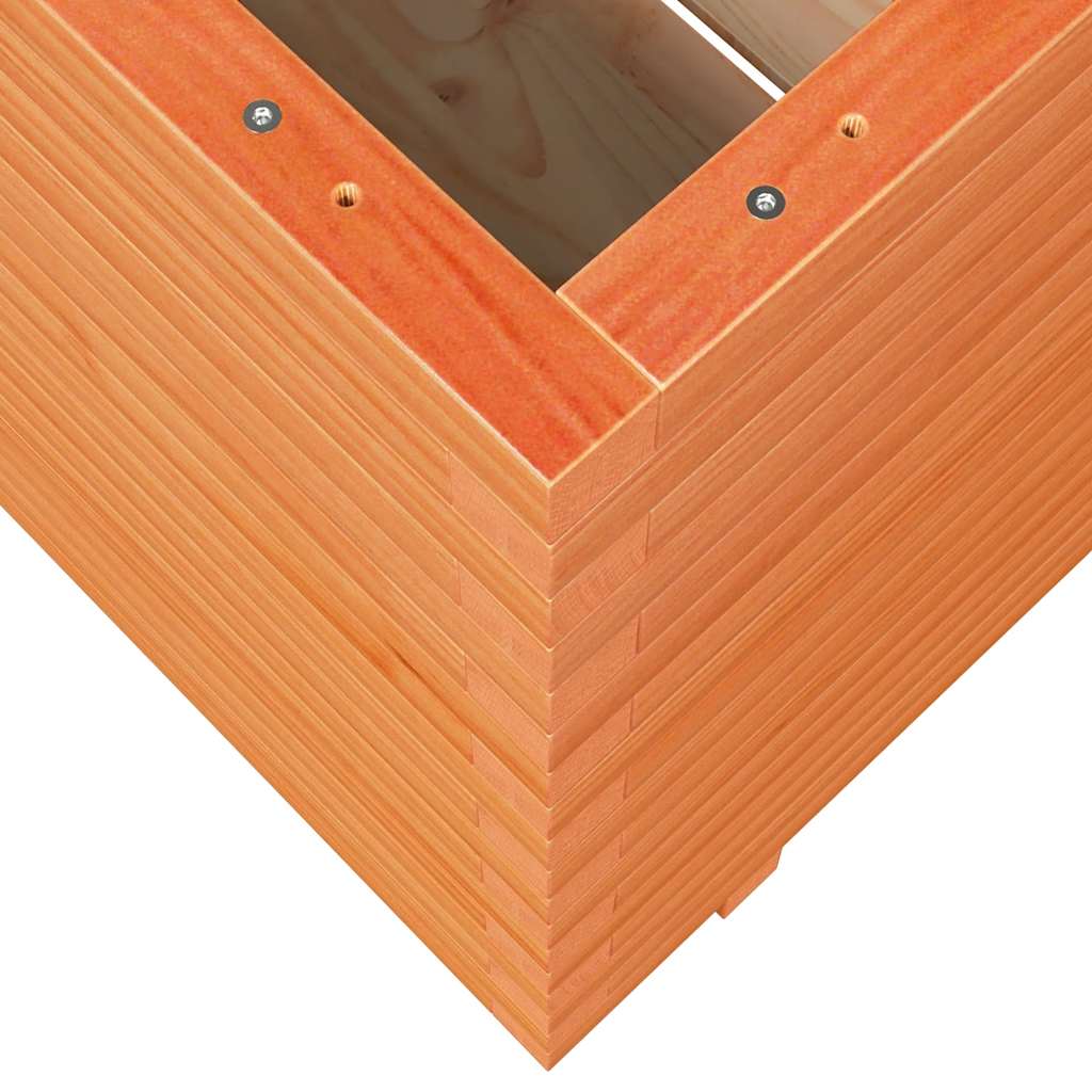 Fioriera Giardino Marrone Cera 70x70x72,5cm Legno Massello Pino