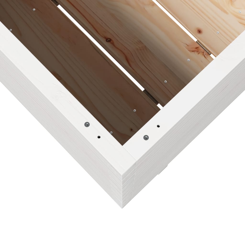 Fioriera da Giardino Bianca 70x40x72,5cm Legno Massello di Pino