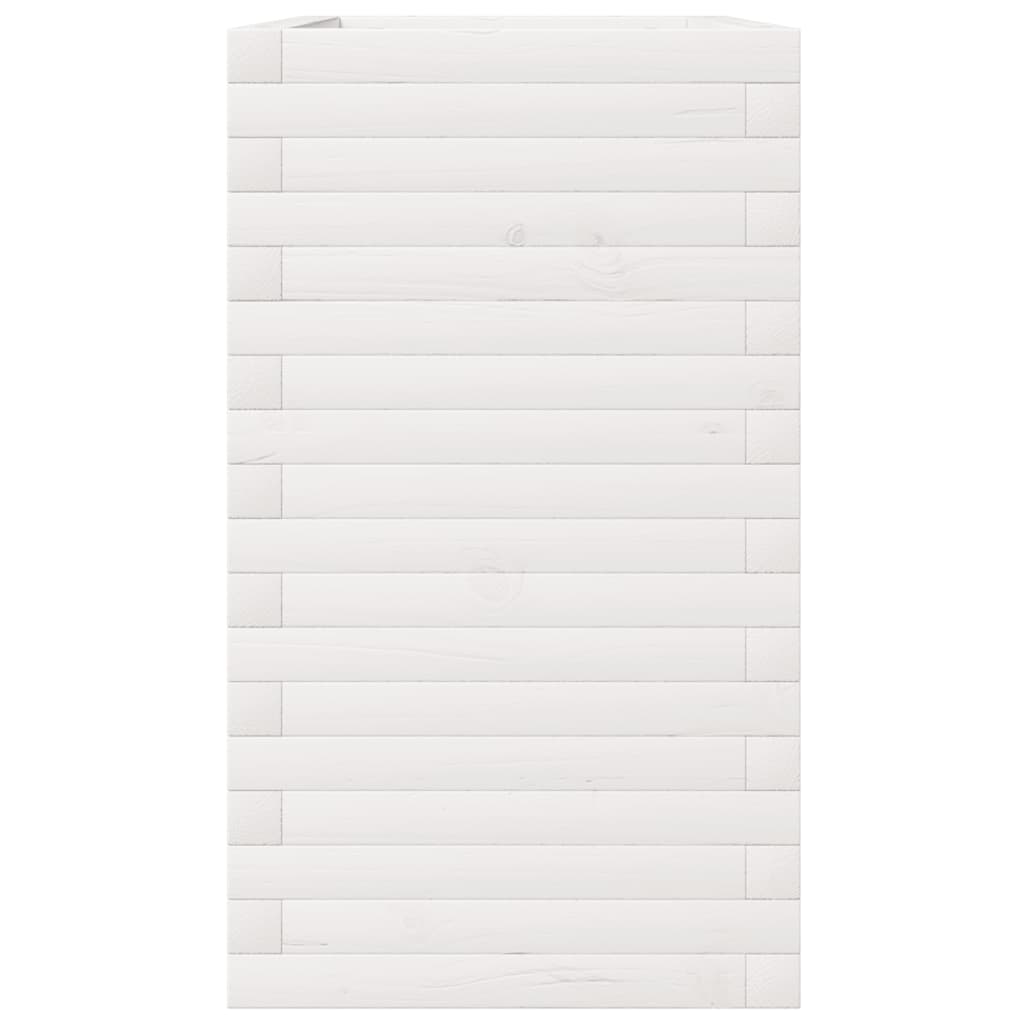 Fioriera da Giardino Bianca 90x40x72,5cm Legno Massello di Pino