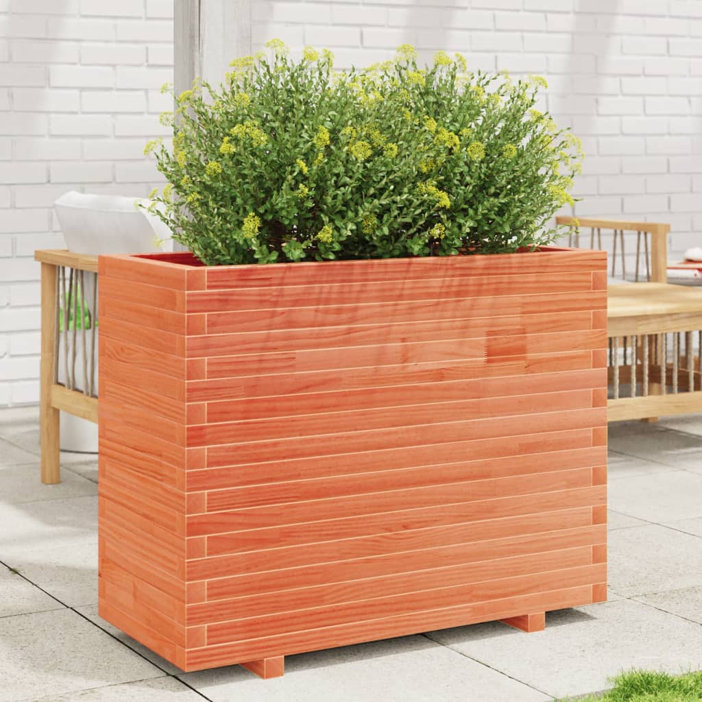 Fioriera Giardino Marrone Cera 90x40x72,5cm Legno Massello Pino