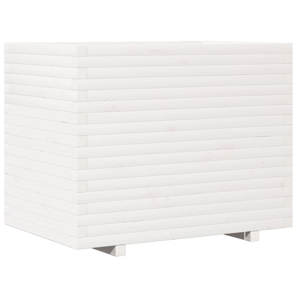 Fioriera da Giardino Bianca 90x60x72,5cm Legno Massello di Pino