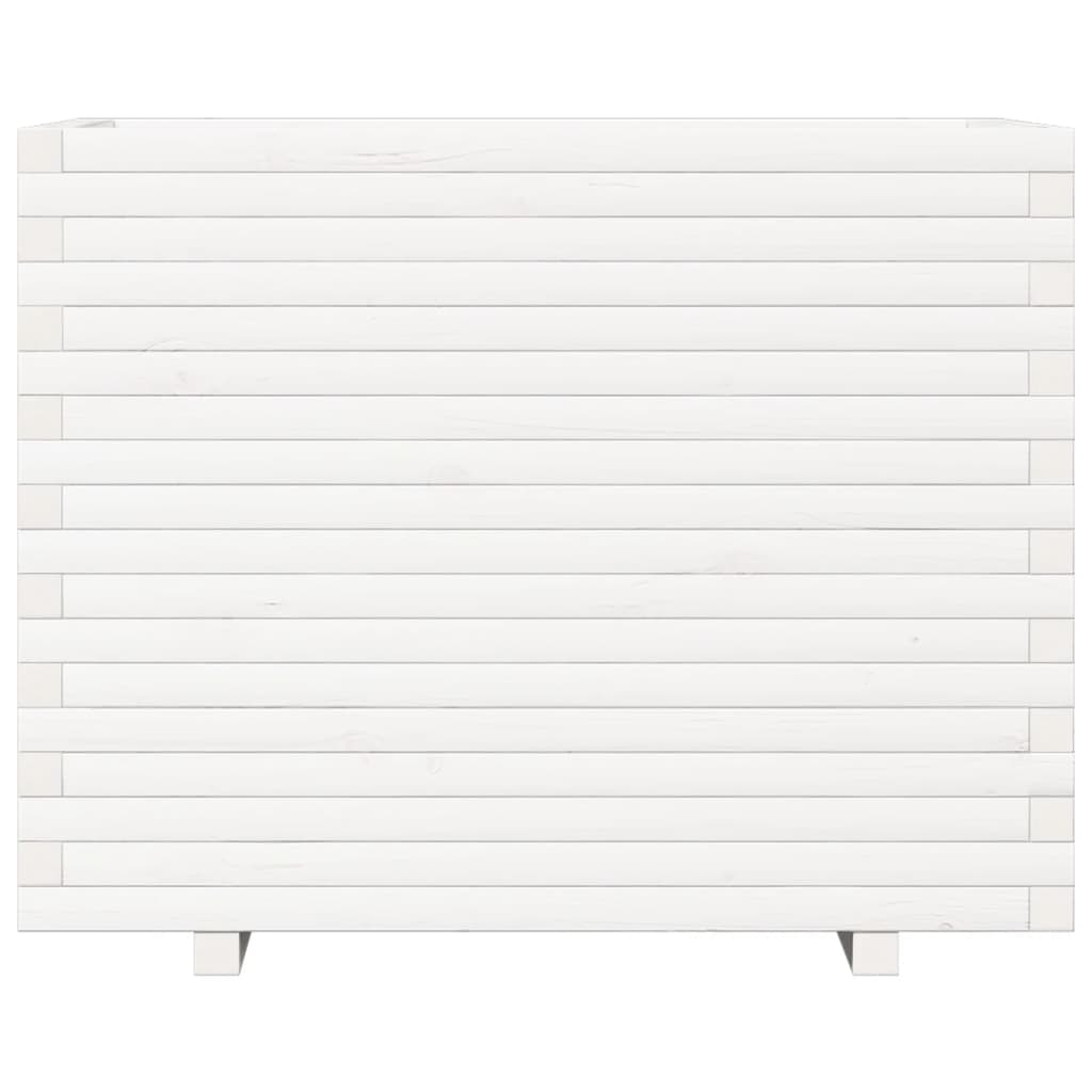Fioriera da Giardino Bianca 90x60x72,5cm Legno Massello di Pino