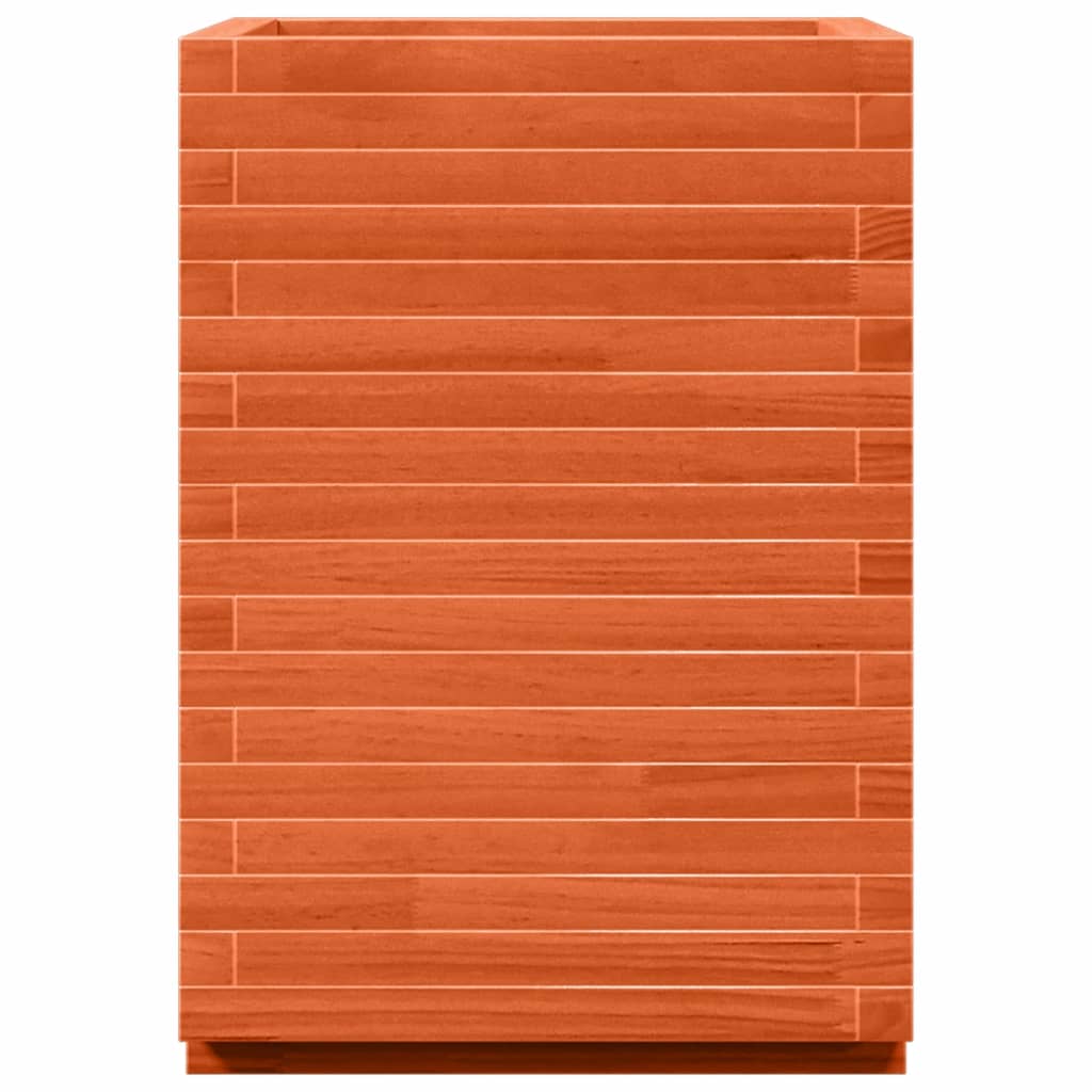 Fioriera Giardino Marrone Cera 50x50x72 cm Legno Massello Pino