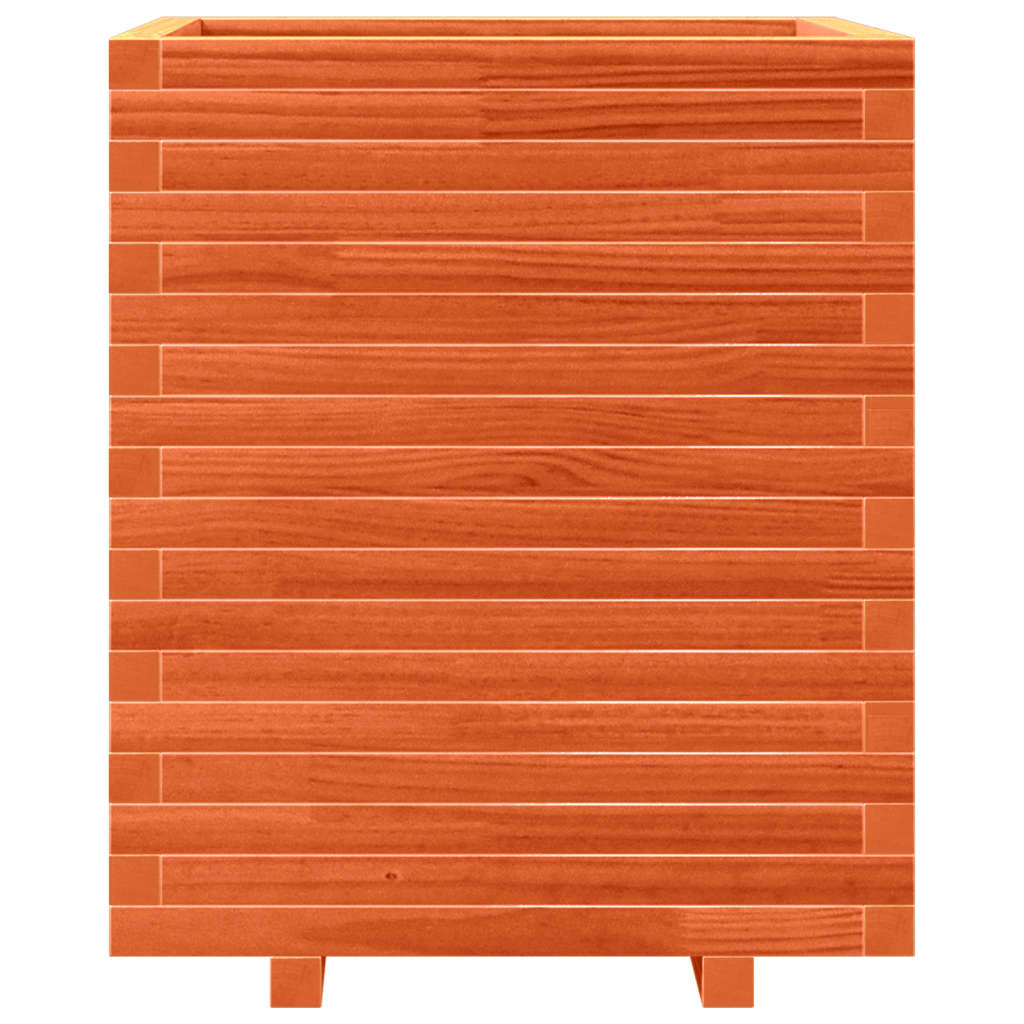 Fioriera Giardino Marrone Cera 60x60x72 cm Legno Massello Pino