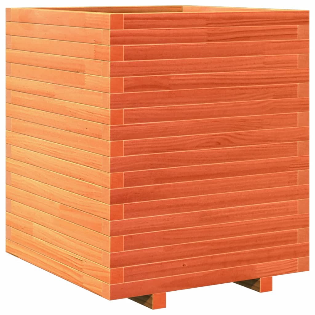 Fioriera Giardino Marrone Cera 60x60x72 cm Legno Massello Pino
