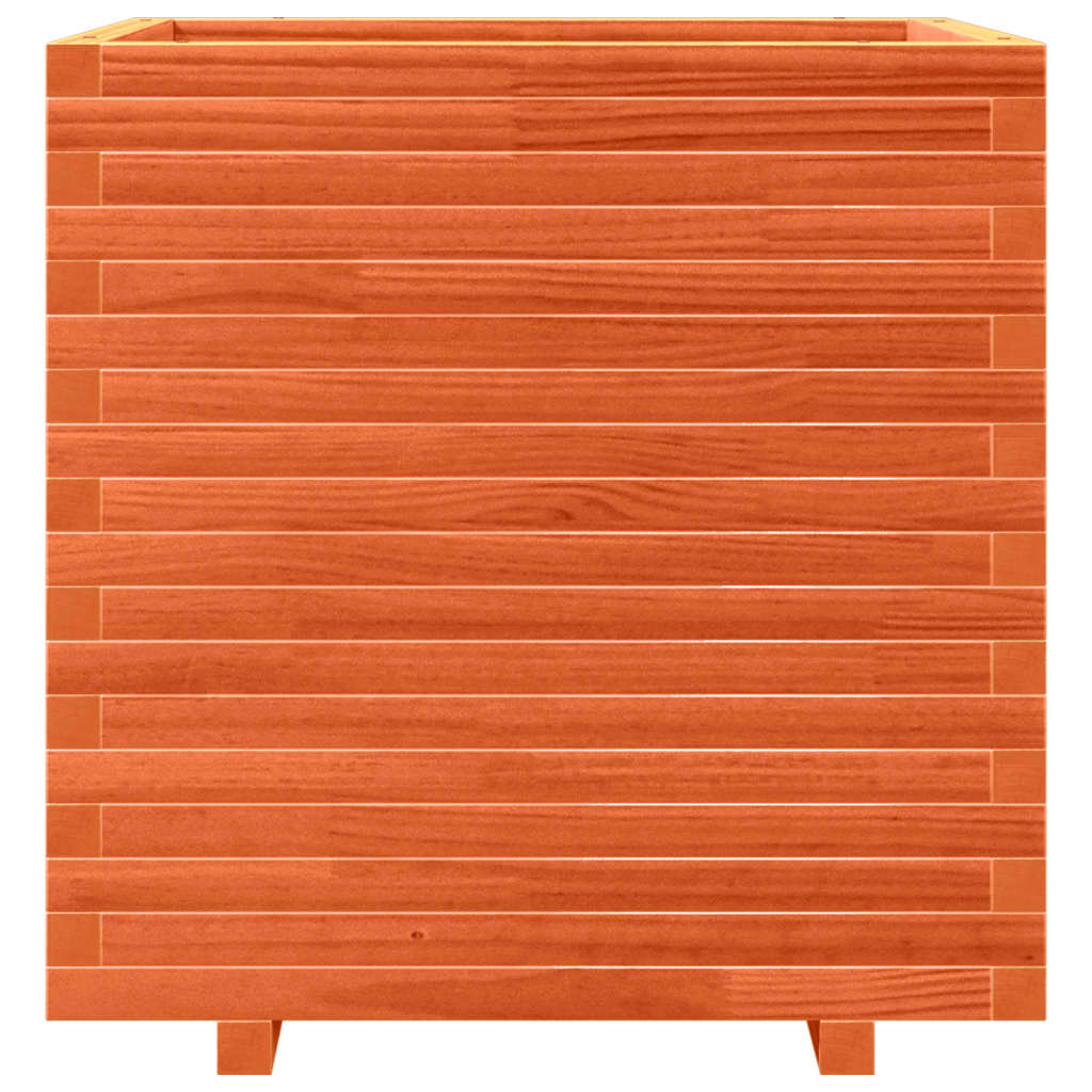 Fioriera Giardino Marrone Cera 70x70x72 cm Legno Massello Pino