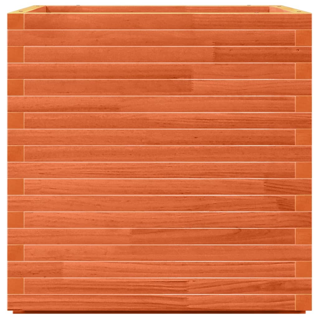 Fioriera Giardino Marrone Cera 70x70x72 cm Legno Massello Pino