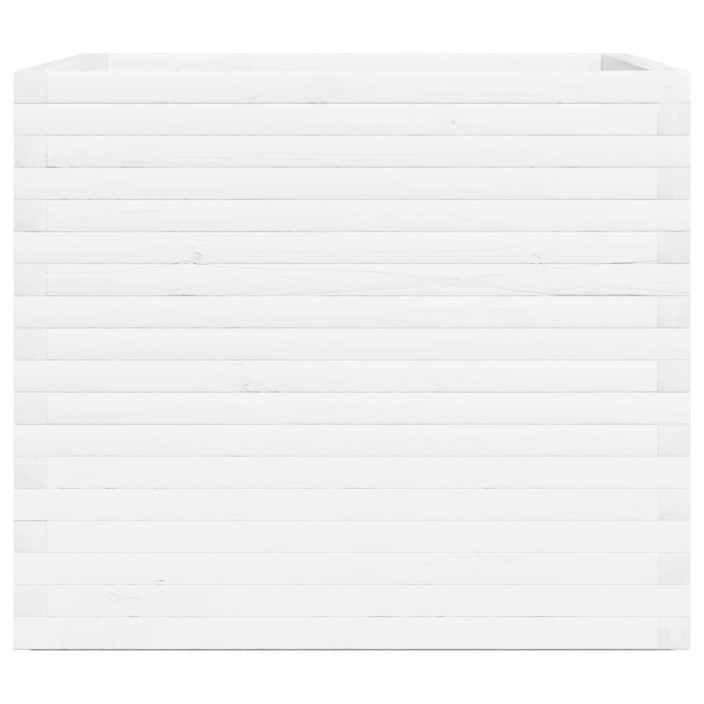 Fioriera da Giardino Bianca 80x80x72 cm Legno Massello di Pino