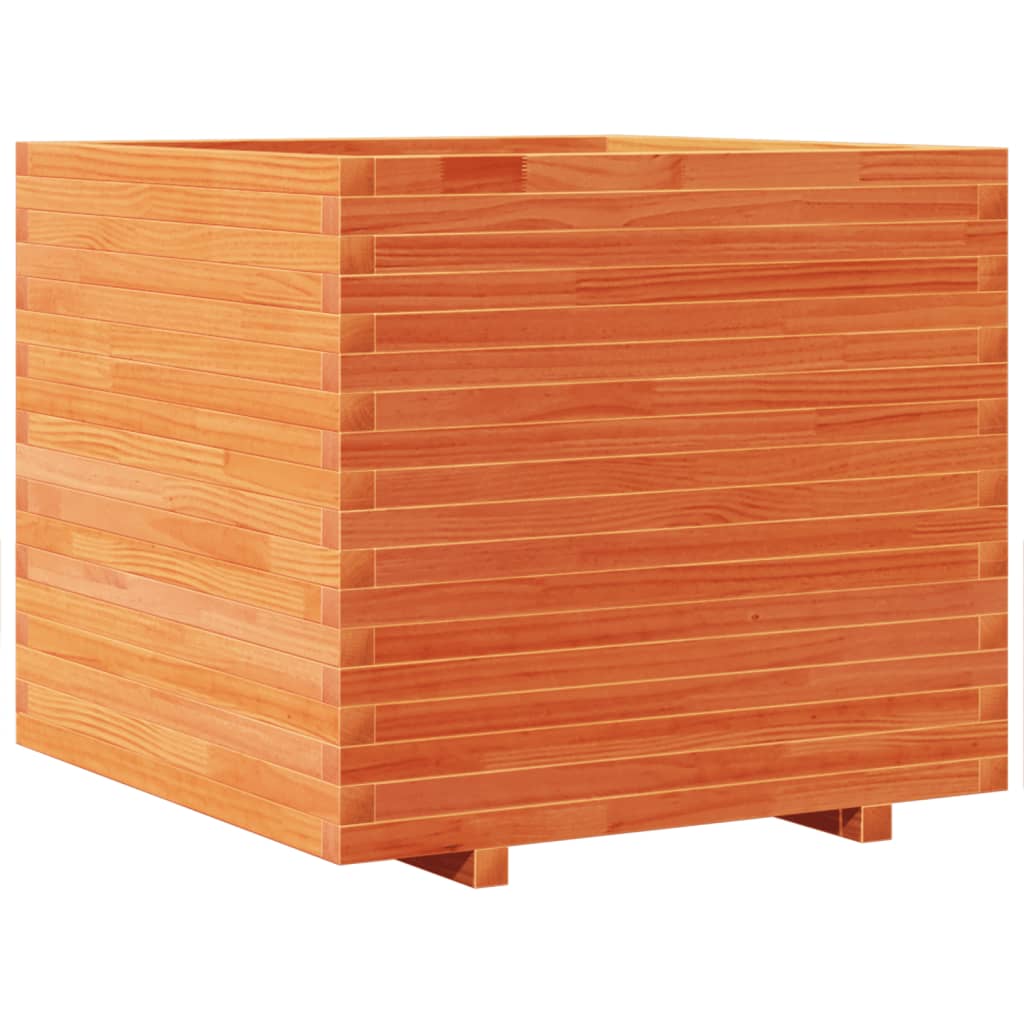 Fioriera Giardino Marrone Cera 80x80x72 cm Legno Massello Pino