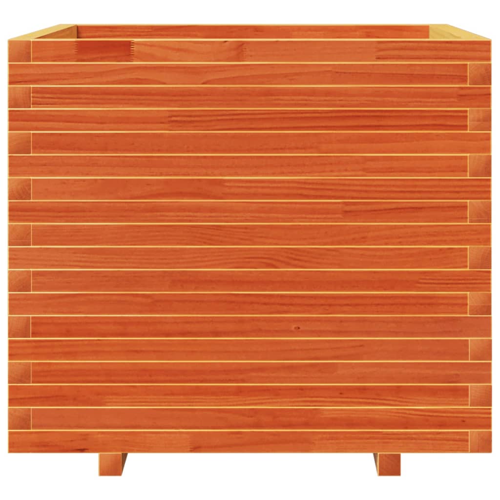 Fioriera Giardino Marrone Cera 80x80x72 cm Legno Massello Pino