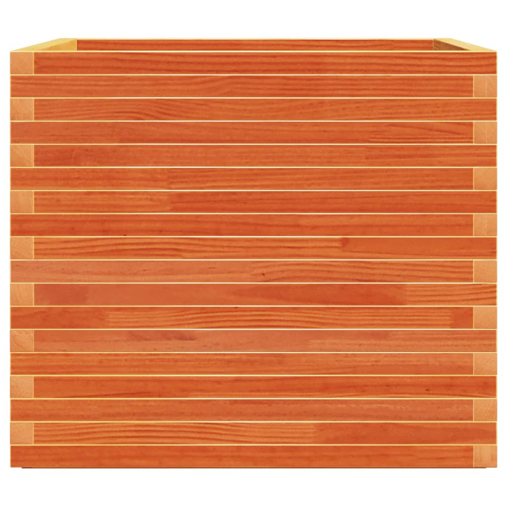 Fioriera Giardino Marrone Cera 80x80x72 cm Legno Massello Pino