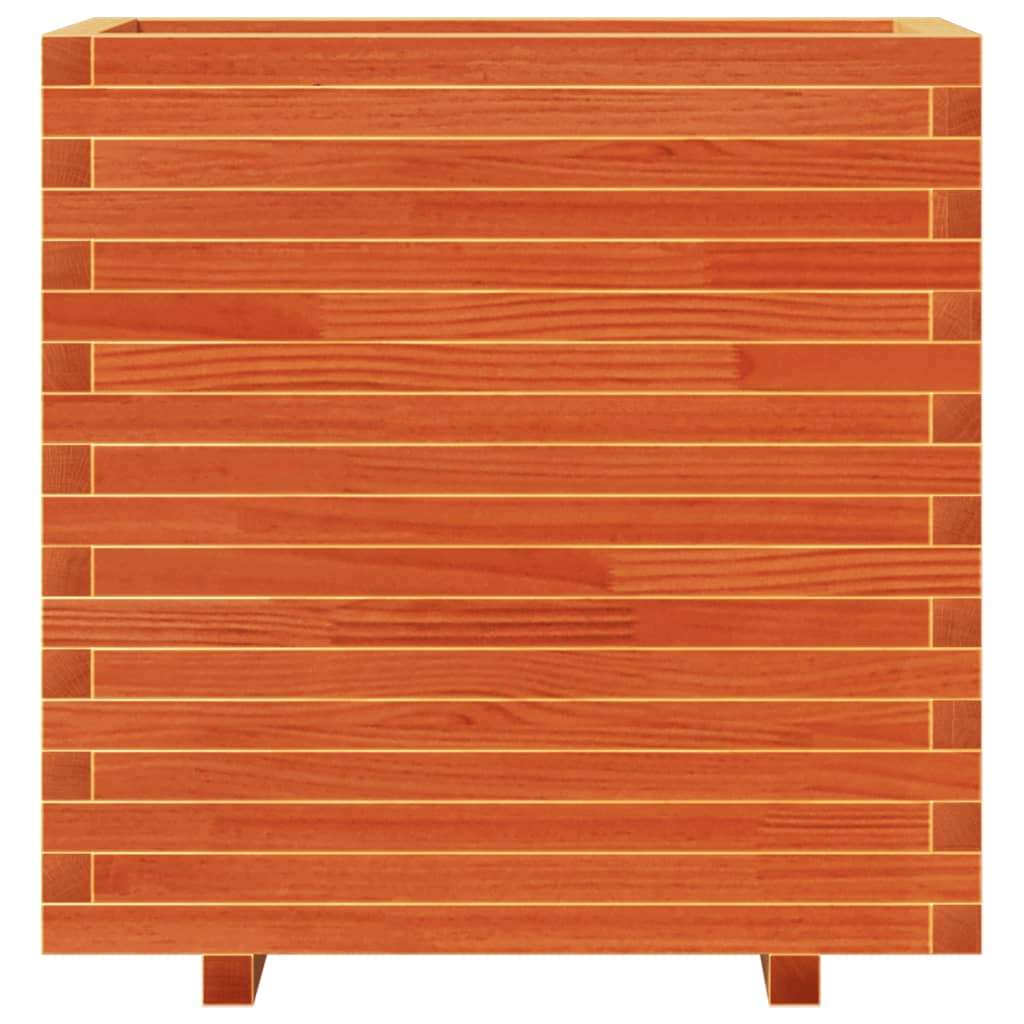Fioriera Giardino Marrone Cera 70x40x72 cm Legno Massello Pino