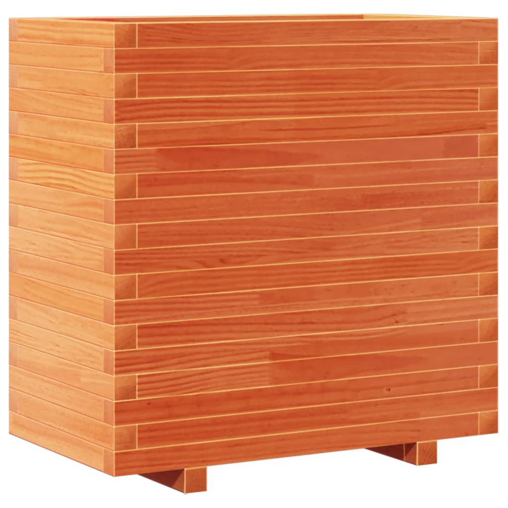Fioriera Giardino Marrone Cera 70x40x72 cm Legno Massello Pino