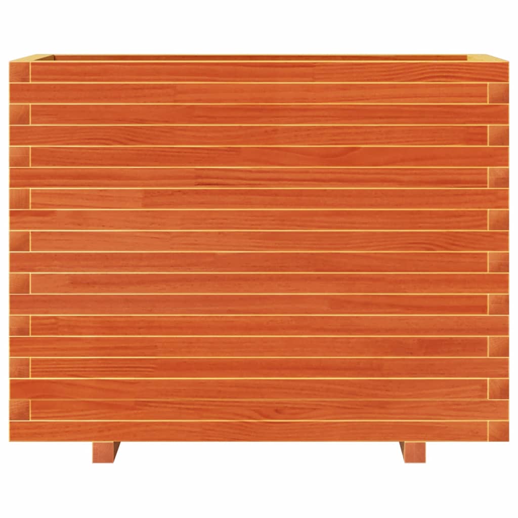 Fioriera Giardino Marrone Cera 90x40x72 cm Legno Massello Pino