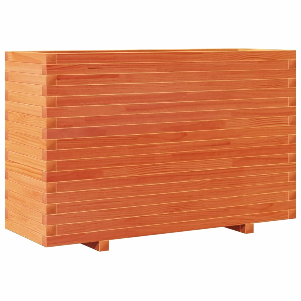 Fioriera Giardino Marrone Cera 110x40x72 cm Legno Massello Pino