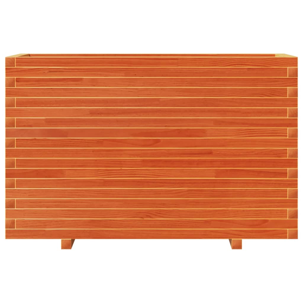 Fioriera Giardino Marrone Cera 110x40x72 cm Legno Massello Pino