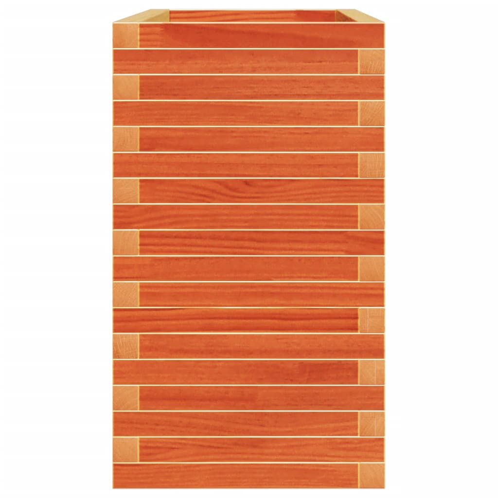 Fioriera Giardino Marrone Cera 110x40x72 cm Legno Massello Pino